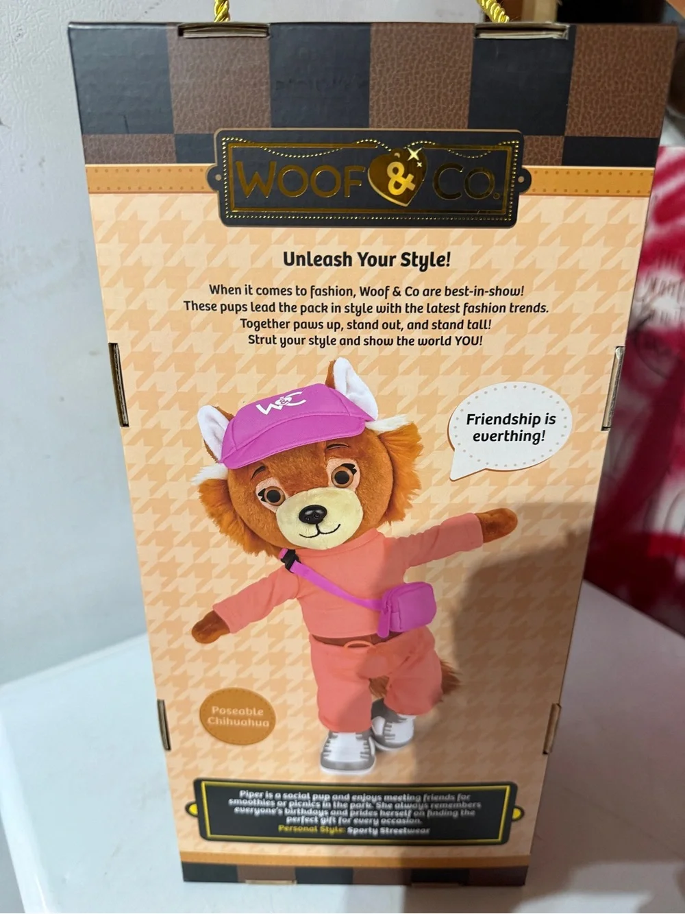 Piper Plush Dog Toy in Pink and Orange - Fashionable Pet Plush